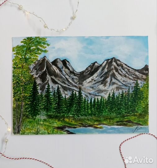 Картины Акварель А4 21 30 Горы