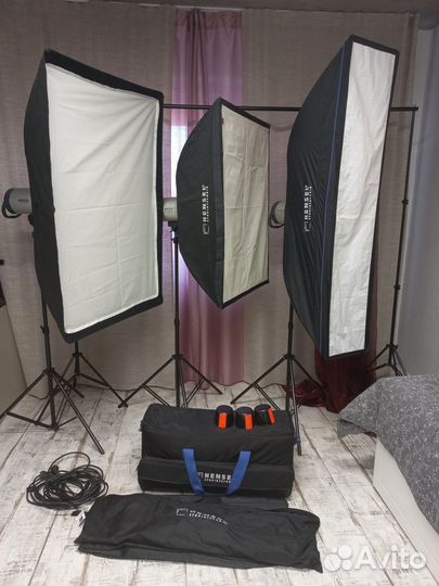 Профессиональный импульсный свет Hensel 1000, 500