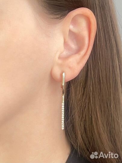 Эффектные серьги медицинское золото