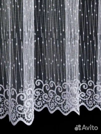 Тюль 400*260 турецкая сетка с вышивкой