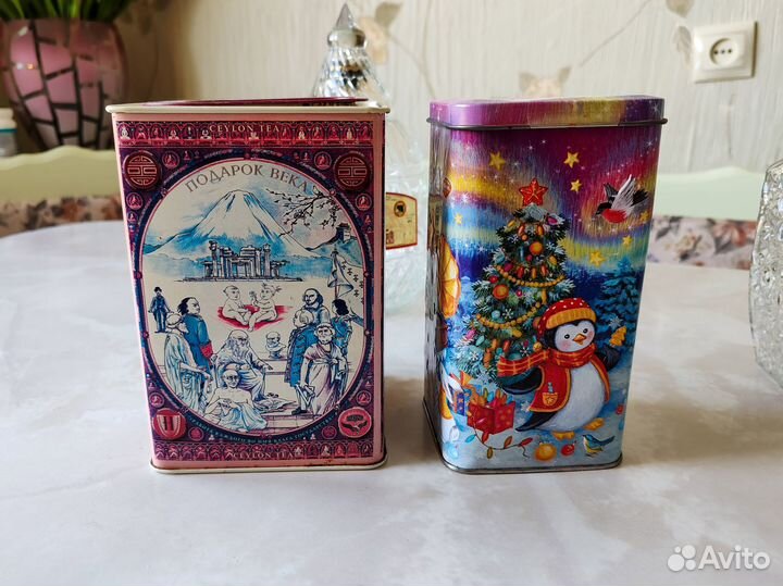 Жестяные банки от чая конфет