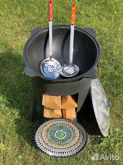 Казан 10л и печь с трубой