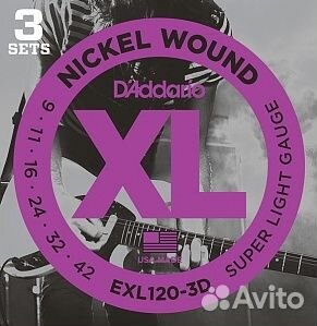 Струны 09-42 D'addario EXL120-3D Тройной набор