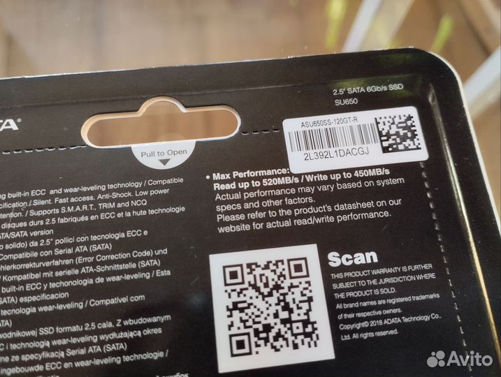 SSD-накопитель A-Data SU650 120 гб новый