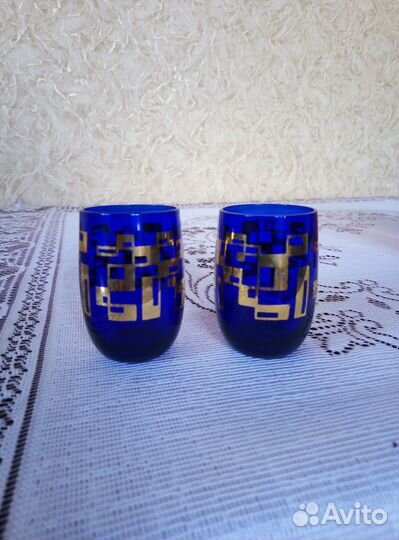 Рюмки цветное стекло СССР хрусталь Богемия винтаж