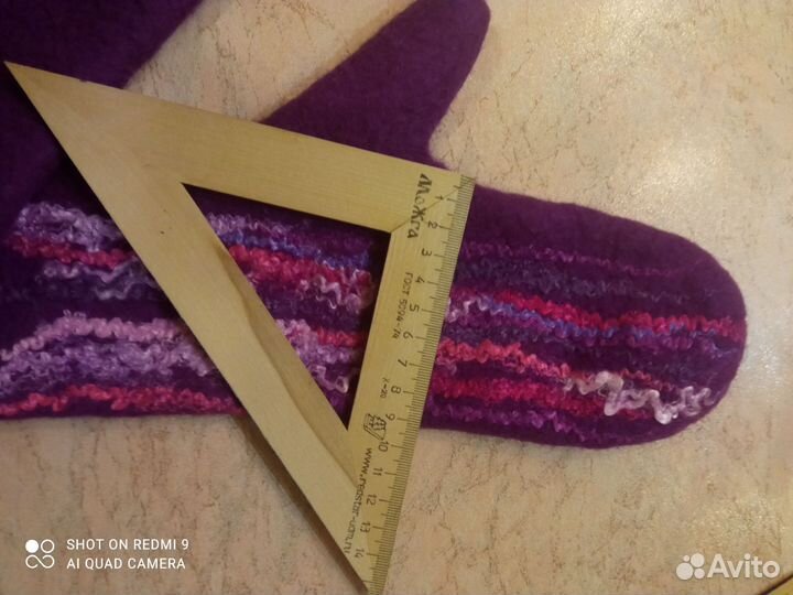 Варежки валяные, шерсть 100%