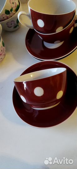 Чайные пары СССР костяной фарфор, новые