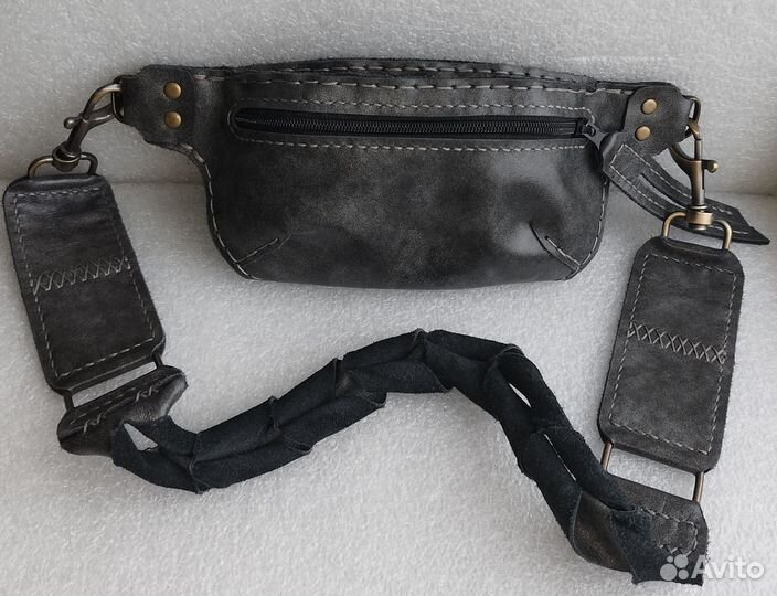 Сумка банан - натуральная кожа