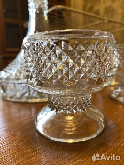 Графин с бокалами из богемского хрусталя