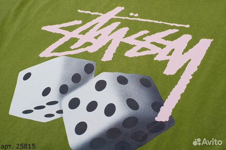 Футболка Stussy white dice Зеленая