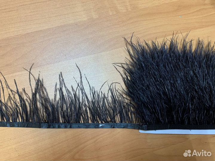 Перья страуса на ленте страусиные перья черные