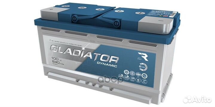 Аккумулятор gladiator dynamic 100 Ah, 840 A, 35