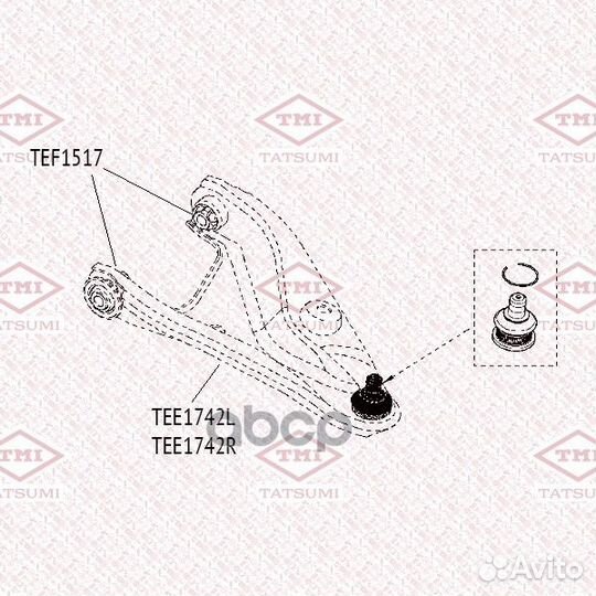 Сайлентблок переднего нижнего рычага TEF1517