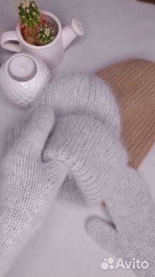 Комплект шапка, варежки