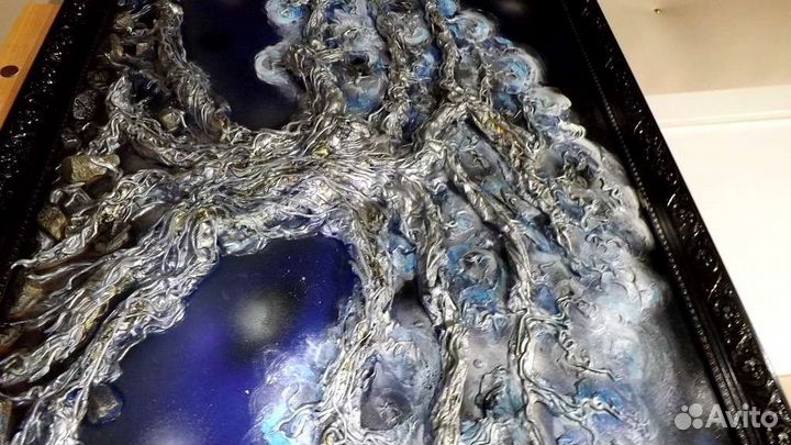 Картина в интерьер, дерево, 3Dпанно