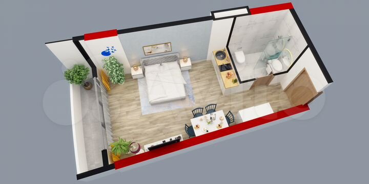 Квартира-студия, 34 м² (Грузия)