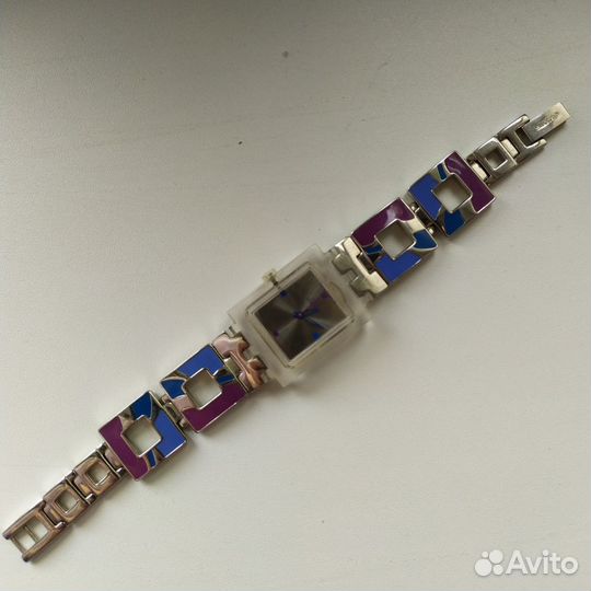 Часы Swatch - HOT batik purple - Vintage