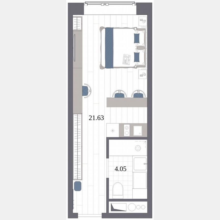 Апартаменты-студия, 25,7 м², 11/14 эт.