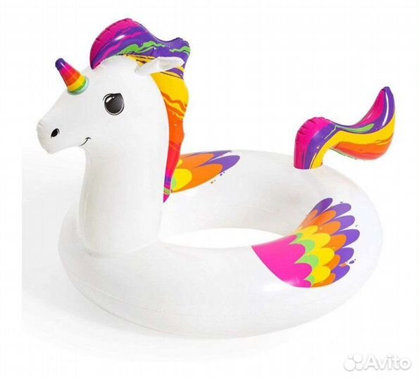 Надувной круг, фламинго, пончик, единорог, 120см