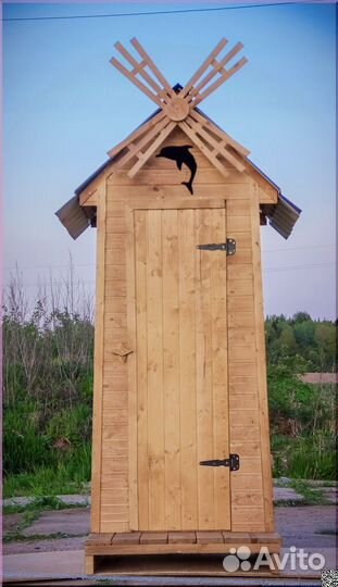 Уличный туалет деревянный SKU007