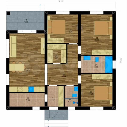 Коттедж 107 м² на участке 5,5 сот.