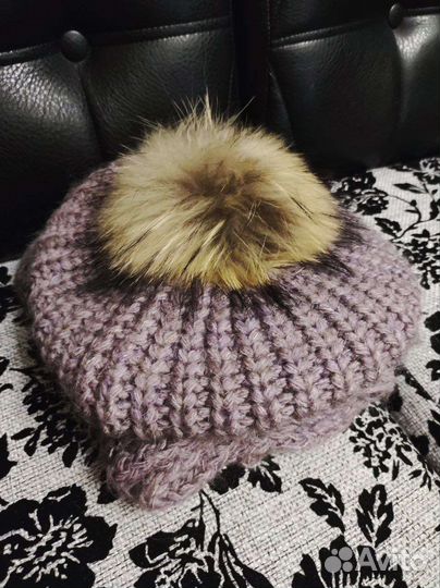 Берет с шарфом