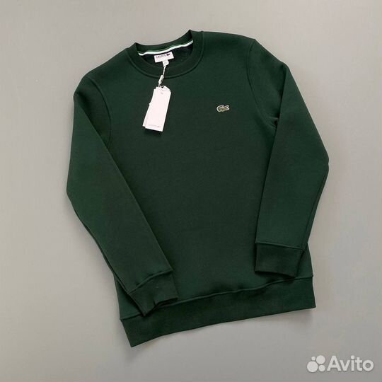 Свитшот зеленый lacoste с начесосм