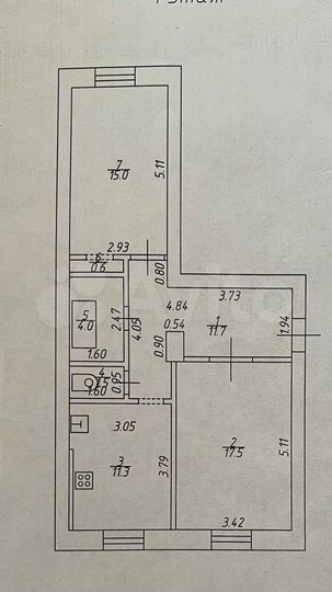 2-к. квартира, 61,6 м², 1/4 эт.