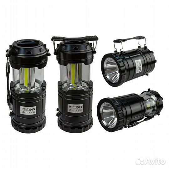 Кемпинг фонарь–светильник на батарейках,раздвижной