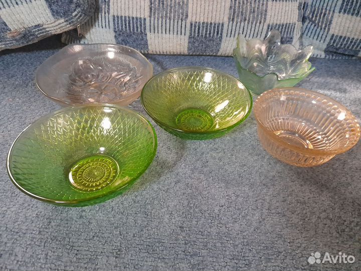 Посуда цветное стекло времен СССР