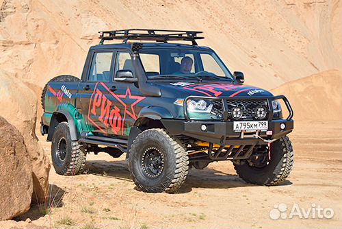 Пороги риф силовые УАЗ Патриот Пикап 2015+