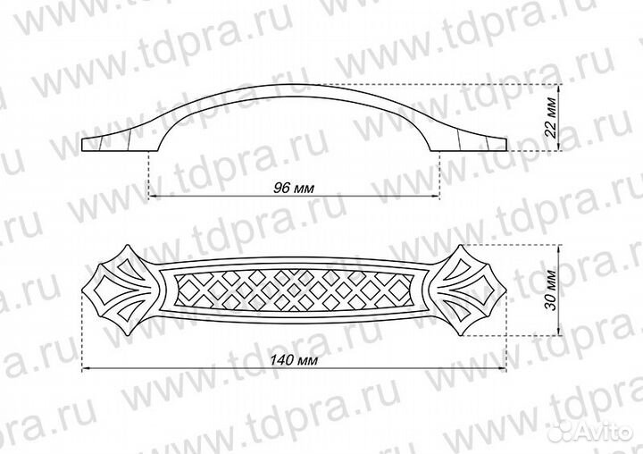 Ручка-скоба, 96мм, бронза, RS-041-96