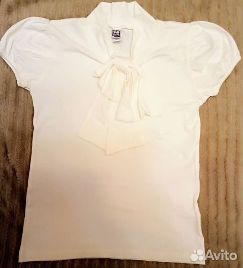 Белые блузки для девочки 134