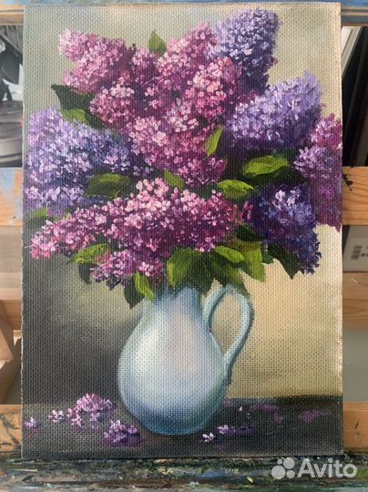 Картина маслом Сирень