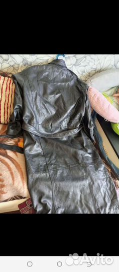 Кожаный плащ мужской