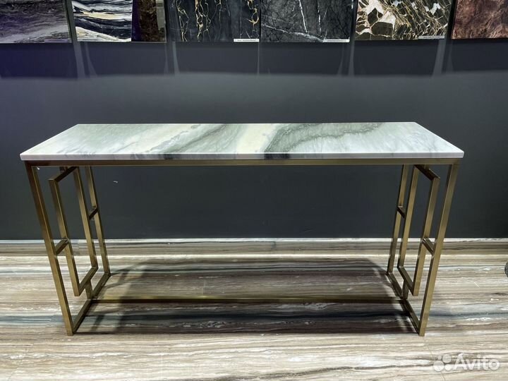 Консоль из нержавеющей стали и натурального камня