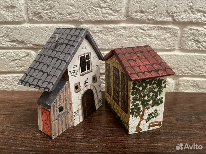 Домик новогодний интерьерный деревянный