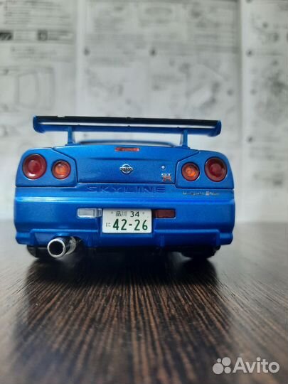 Модель 1/24 nissan skyline r34 gtr aoshima
