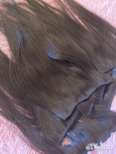 Натуральные волосы на заколках 45 см