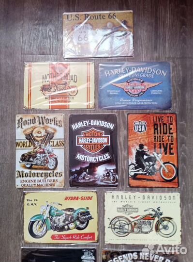 Декоративные жестяные таблички Harley - Davidson