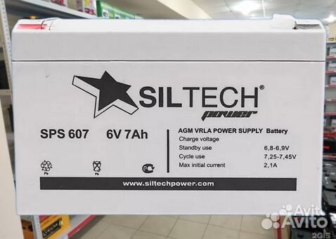 Аккумулятор ибп siltech SPS 607 6V 7Ah