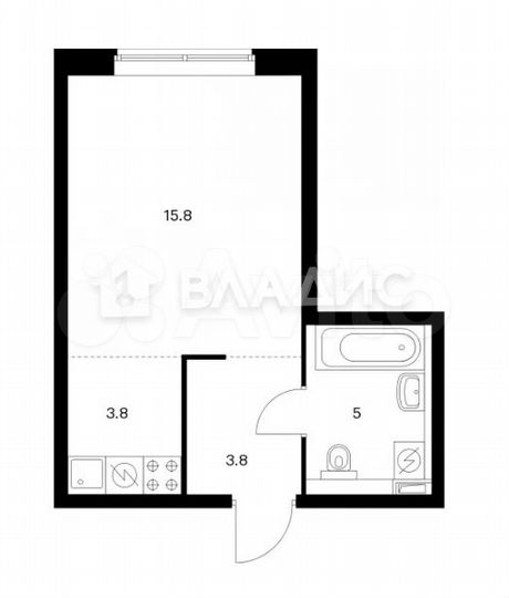 Квартира-студия, 28,4 м², 11/21 эт.