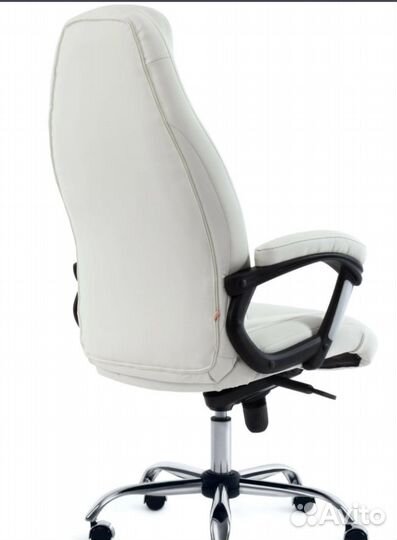 Кресло Tetchair boss люкс (хром) кож/зам, белый