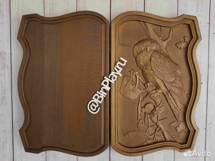 Нарды резные мини Сова, Казаки, Витязь