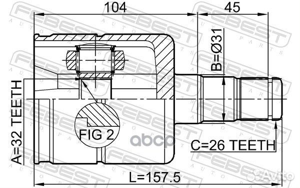 2311-030 шрус внутренний к-кт Audi A3/ VW Golf