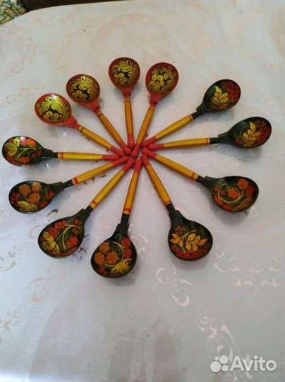 Ложки деревянные хохлома времён СССР