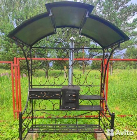 Мангал с печью под казан