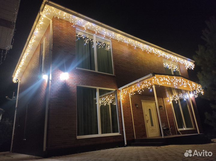 Световое освещение домов, фасадное освещение