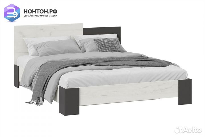 Кровать Валери дуб крафт белый / антрацит