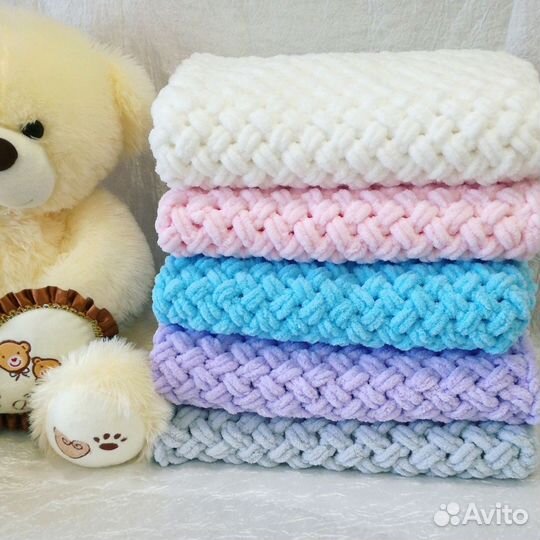 Плед детский вязаный ручная работа